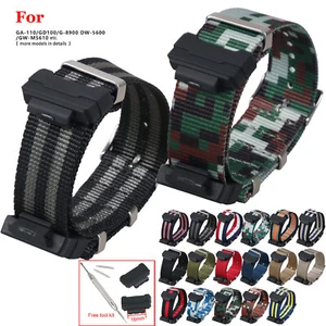 Camo Nylon Strap for GA-110 300 700 DW6900 9052 GD120 G-5600 Watch Band Bracelet - Picture 1 of 39