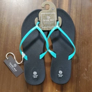 Third Oak W10/M8.5/L NEW Flip Flop Thong Sandals Blue/Blac Waterproof Unisex USA - Picture 1 of 4
