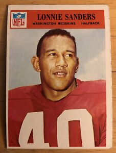 1966 Philadelphia Lonnie Sanders Football Card #192 Redskins Halfback Low-Grade