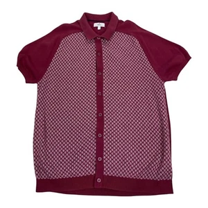 Next Vintage Tricoté Chemise XL 60s Style Tissé Mod Bowling Haut 1960s Preppie - Picture 1 of 5