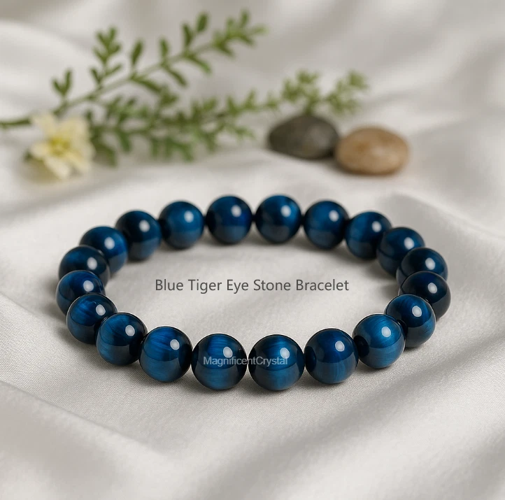 BESTSELLER 8MM Pulseira Olho de Tigre Azul Energia Cristal Pedra Cura Reiki Presentes - Imagem 1 de 4