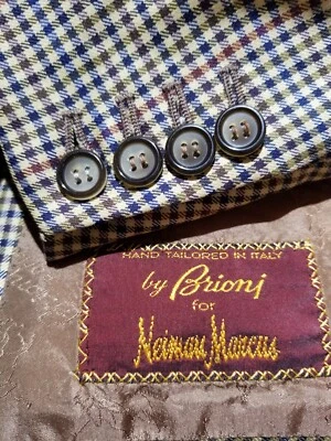 Brioni 40R 50 red blue surgeon tooth check Tweed Blazer Jacket Sport Coat EUC - Image 1 of 4