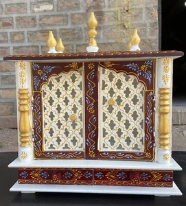 Indian Wooden Home Puja Room Temple Furniture Hand Carved Mandir Art Decor Gift - Picture 1 of 12
