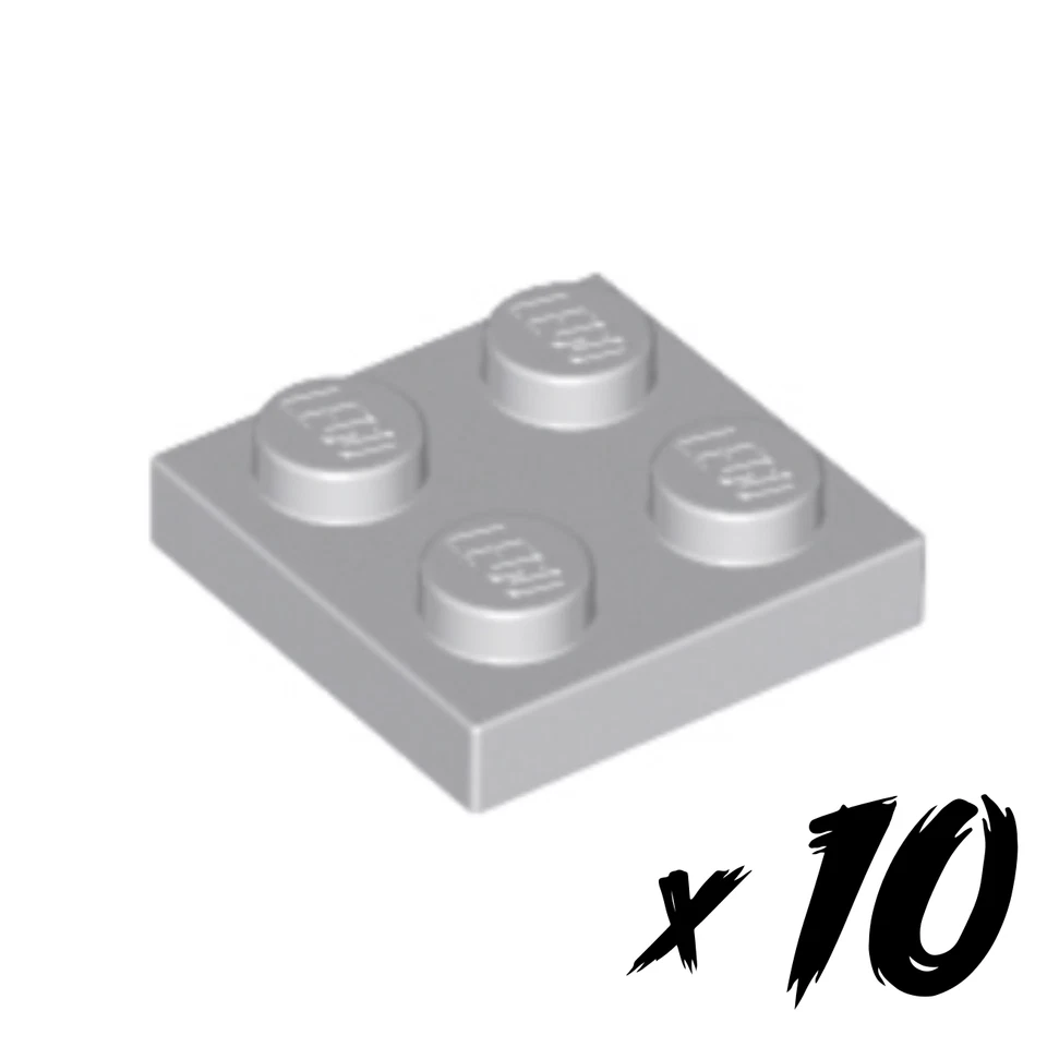 10x LEGO 3022 • 2x2 Plate • Platte • hellgrau • light bluish gray - Bild 1 von 1