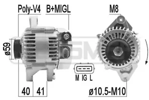 ALTERNATORE RIGENERATO TOYOTA YARIS I BENZINA 1.3 16V 1299ccm 2NZ-FE 01 1.5 VVT - Picture 1 of 1