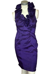 Xscape by Joanna Chen royal lila Rüschenausschnitt ärmelloses Kleid Größe 6 - Bild 1 von 7