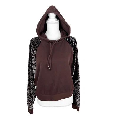 Victoria's Secret свитер женщин маленький коричневый толстовка с капюшоном пуловер гепард печать реглан - Изображение 1 из 4