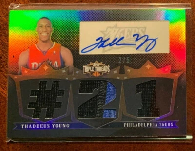 Thaddeus Young 2007-08 Topps Triple Threads Sepia Refractor Auto RC 2/5 #TTRA131 - Image 1 of 2