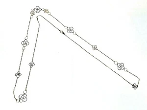 Schöne einfarbige 14K dreifarbige Halskette Gelb, Rose, Weißgold Blume 30 Zoll - Bild 1 von 9
