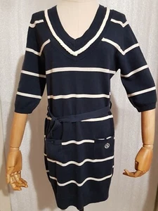 HENRI LLOYD Cotton Designer Dress Polo, Tunic, in Blue and White Stripes M/L - Picture 1 of 11