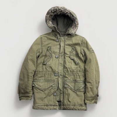 Chaqueta Abercrombie & Fitch Wilcox Para Mujer Verde Mediana Militar Acolchada Con Capucha Foto 1 de 4