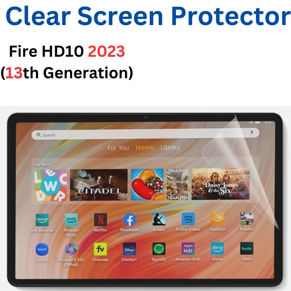 2x CLEAR Screen Protector Covers for Amazon Fire HD 10 2023 / 13th Generation - Image 1 of 4