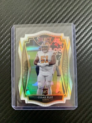 Cesar Ruiz - 2020 Panini Select Football - White Premier Die-Cut - Rookie Saints - Image 1 of 2