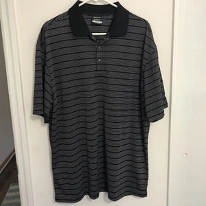 Nike Golf Polo Size XL X-Large Black Stripe Dry Fit Shirt 274038-010 Men's - Picture 1 of 10