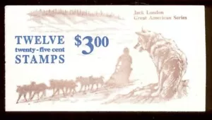 1988 Jack London BK152 complete booklet plate #1 Sc 2197a panes (2) - Picture 1 of 2