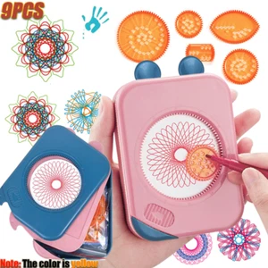 Juego de hojalata Spirograph Deluxe diseño espiral juguetes entrelazados engranajes ruedas 9 piezas - Imagen 1 de 10