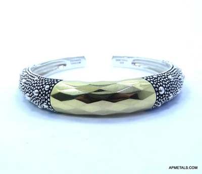 Michael Dawkins 925 Sterling Silver Gold Plate Starry Night Hinged Cuff Bracelet - Image 1 of 4