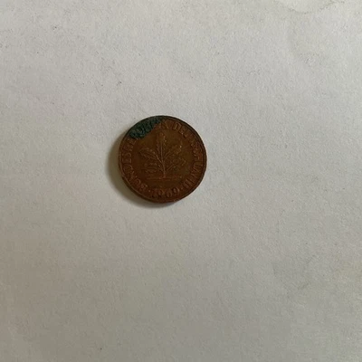 Germany Coin: 1969 One Pfennig Coin Mint Mark D (Munich) Bronze Clad Steel - Image 1 of 2