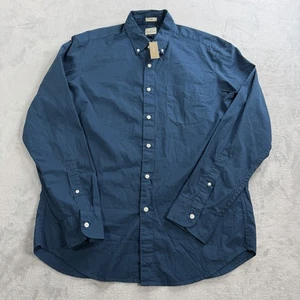 NUEVO CON ETIQUETAS J Crew Secret Camisa Lavada Para Hombres Grande Calce Ajustado Azul Algodón Orgánico Abotonada - Imagen 1 de 10