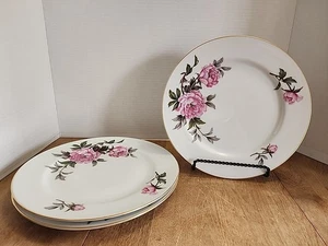 3 - Bellaire 10-1/2" Dinner Plates Yamato Fine China of Japan  #7110 Pink Peony - Picture 1 of 3