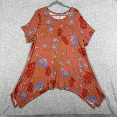 Logo de Lori Goldstein Floral Pañuelo Dobladillo Túnica Top Mujer Talla 2X Boho Foto 1 de 4
