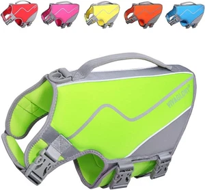 GREEN Vivaglory Dog Life Jacket Adjustable Buckle -Pet Safety Vest - Extra Small - Picture 1 of 7
