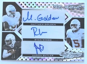 2/10 MATTHEW GOLDEN, WINGO, BUTLER 2024 LEAF ECLECTIC SILVER LAVA TRIO-GRAPHIC 3 - Picture 1 of 6
