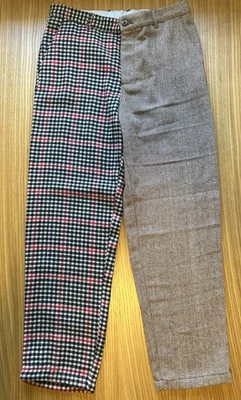 ROWING BLAZERS Calça Masculina de Lã 33x32 (32x29) Herringbone Xadrez Preppy Retrô - Imagem 1 de 4