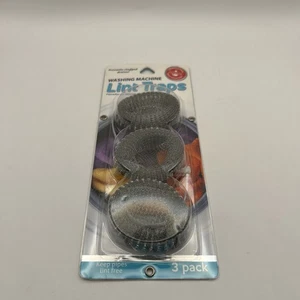 Paquete de 3 trampas de pelusa para lavadora de acero inoxidable limpiador de drenaje de fácil instalación - Imagen 1 de 3