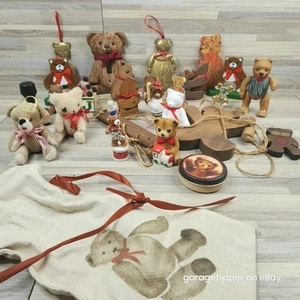 Bär Figur Dekoration Teddybär Ornamente Deko Weihnachten Konvolut Holz - Bild 1 von 16