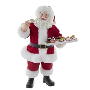 Kurt S. Adler 10.5 Inch Fabriche Santa with Sushi Platter - Picture 1 of 5