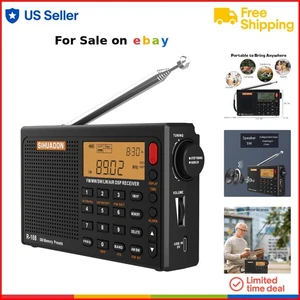 Portable Shortwave Radio AM FM SW LW Airband DSP Battery USB Headphone - Picture 1 of 9