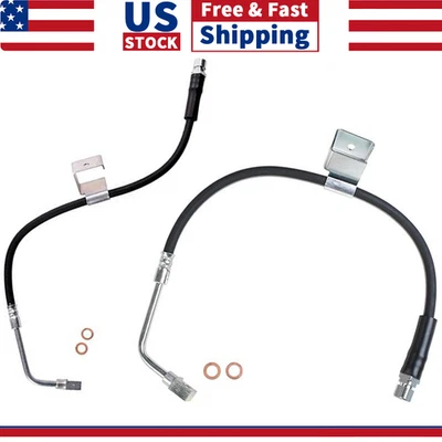 2x Front Left & Right Brake Hose Brake Line For 2009 2010 Hummer H3T - Image 1 of 4