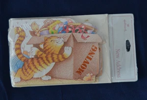 Vtg Paper House MOVING Announcement NEW ADDRESS Hallmark KITTY CAT NOS Pkg of 10 - Picture 1 of 2