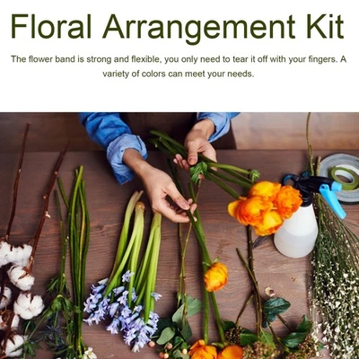 8Pcs Set Flower Arrangement Kit Floral DoubleSided Tape Wire Cutter For Bouquet - Image 1 of 4