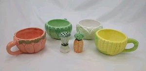 4 cuencos de sopa vintage repollo maíz zanahoria espárragos tazas granja de verduras S & P - Imagen 1 de 14