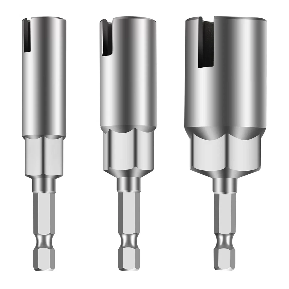 3Pcs/Set Power Wing Nut Driver Hook Drill Bits Socket Wrench Tool 1/4" Hex Shank - Image 1 of 4