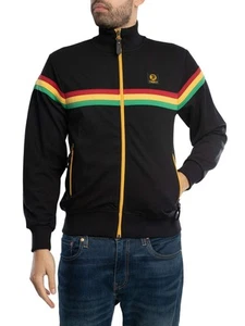 Trojan Hombre Chaqueta De Entrenamiento Rayas Retro, Negro - Imagen 1 de 6