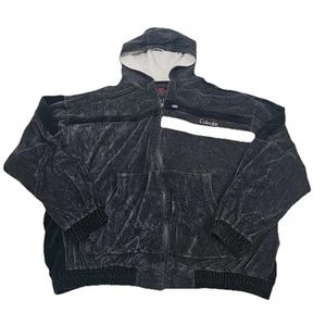 Sudadera con Capucha de Terciopelo Gris Negro Gris Colección FUBU Para Hombre Talla XXL Cremallera - Imagen 1 de 9