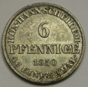 HANNOVER (Germany) 6 Pfennig 1850 B - Billon - Ernst August - XF- - 2023 * - Picture 1 of 2