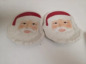 Longaberger Santa Claus Snack Plates s/2 Approximately 7"x7" No Chips Or Damage - Picture 1 of 7