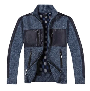 Kid's Boy's Long Sleeve Full Zip Cardigan Sweater 100% Polyester 2 Pocket SW-814 - Picture 1 of 8