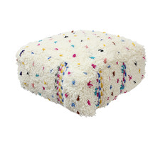 Moroccan Beni Ourain Rug POUF Floor Cushion Cover 60x60x25cm 24x24x10in.(DB4)