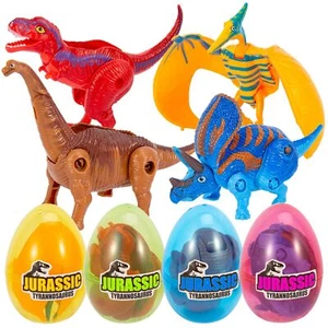 4 Pack Easter Hatching Eggs Dinosaur Toys Filled with Jumbo Deformable Transf... - Picture 1 of 7