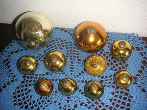 Gute 10 stück Christmas ornament Kugel gold ball Biedermeierkugeln Federbaum  - Bild 1 von 3