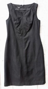Talbots Sleeveless Black Dress 2P round neck Zipper back Cotton/Silk blend EUC - Picture 1 of 10