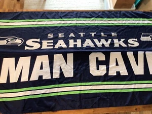 Officially Licensed Seattle Seahawks NFL Man Cave Flag, 3' x 5' Logo 12th Man A2 - Picture 1 of 3