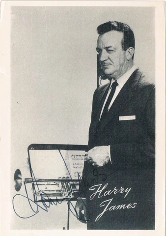 Harry James 1916-83 autograph signed postcard photo 4"x5" US bandleader Cover