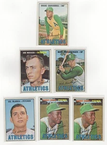 1967 Topps 6-Card Athletics Lot w Chavarria RC Odom VINTAGE STAR G-NM LOL2 - Bild 1 von 2