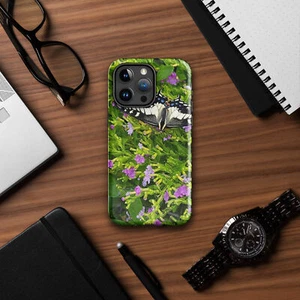 Custodia Resistente per iPhone®-Nero-Coda di Rondine-Farfalla-Natura - Foto 1 di 20
